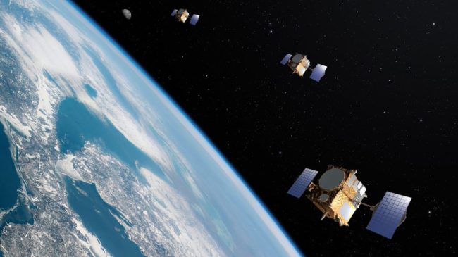 Satellite,Constellation,Orbiting,Earth,,Satellite,Communication,Concept